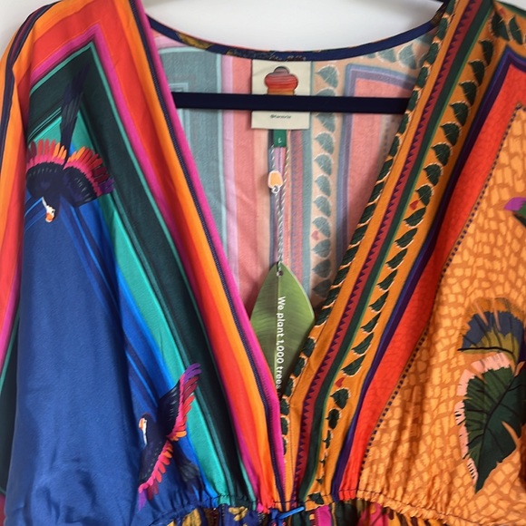 Farm Rio Mixed Scarves Kaftan - Picture 2 of 11